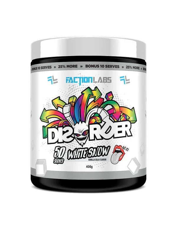Faction Labs PRE WORKOUT White Snow / 50 serves Disorder by Faction Labs