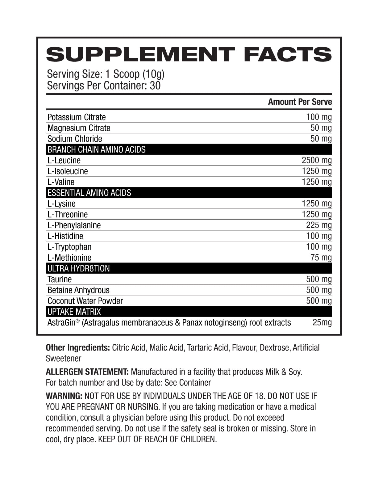 Inspired AMINO ACIDS Inspired Amino ( EAA + Hydration)