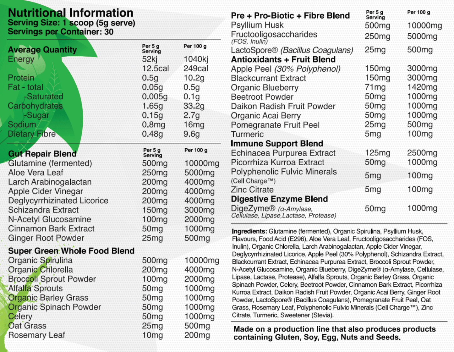 Red Dragon Red Dragon Greens: Gut + Immunity