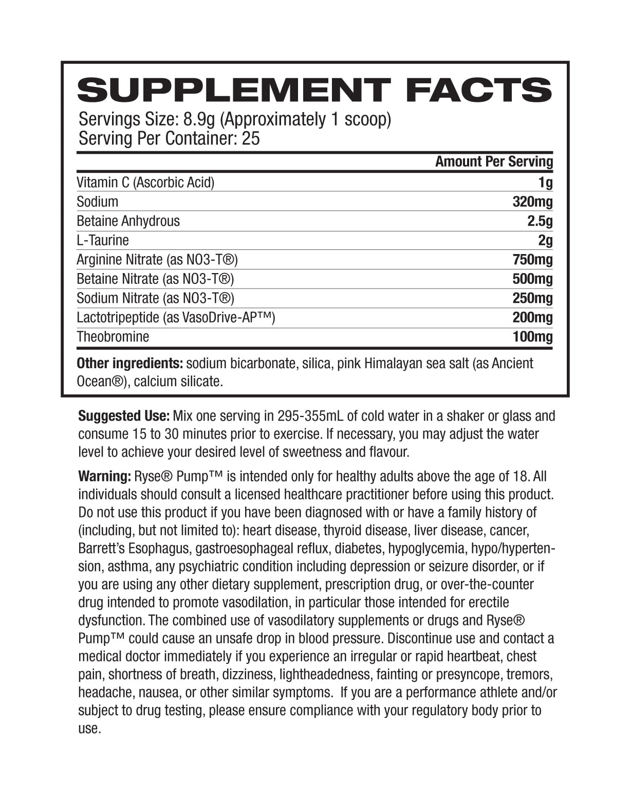 Sydney Health & Nutrition Ryse Blackout Pump