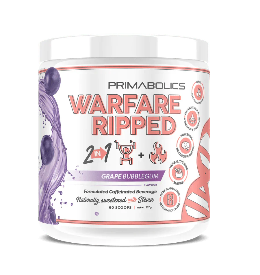 Sydney Health & Nutrition FAT BURNER Grape Bubblegum Primabolics Warfare Ripped 2in1 *NEW FORMULA*