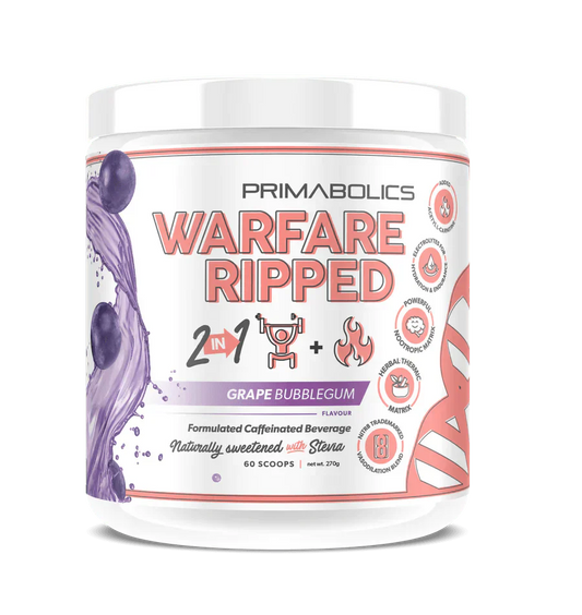 Sydney Health & Nutrition FAT BURNER Grape Bubblegum Primabolics Warfare Ripped 2in1 *NEW FORMULA*
