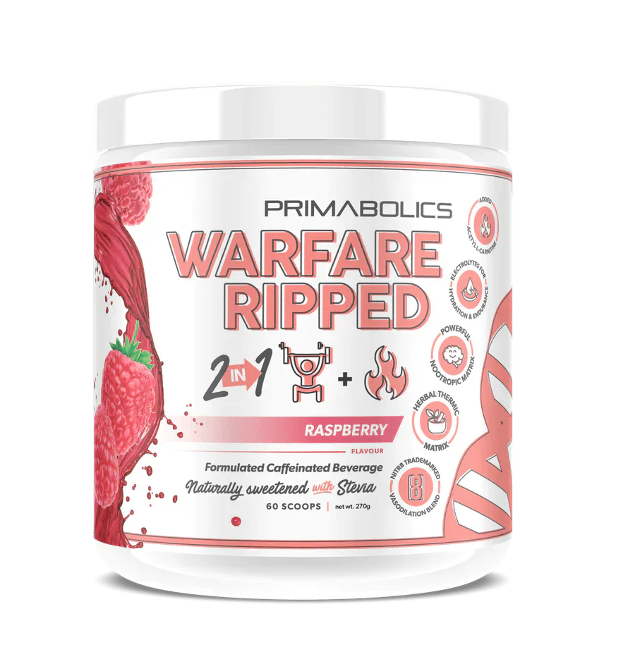 Sydney Health & Nutrition FAT BURNER Raspberry Primabolics Warfare Ripped 2in1 *NEW FORMULA*