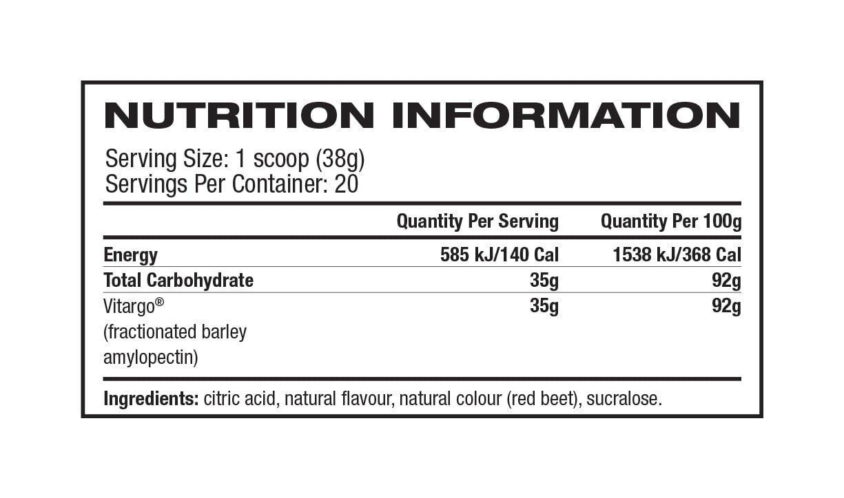 Vitargo CARBOHYDRATE Vitargo Carbohydrate Fuel